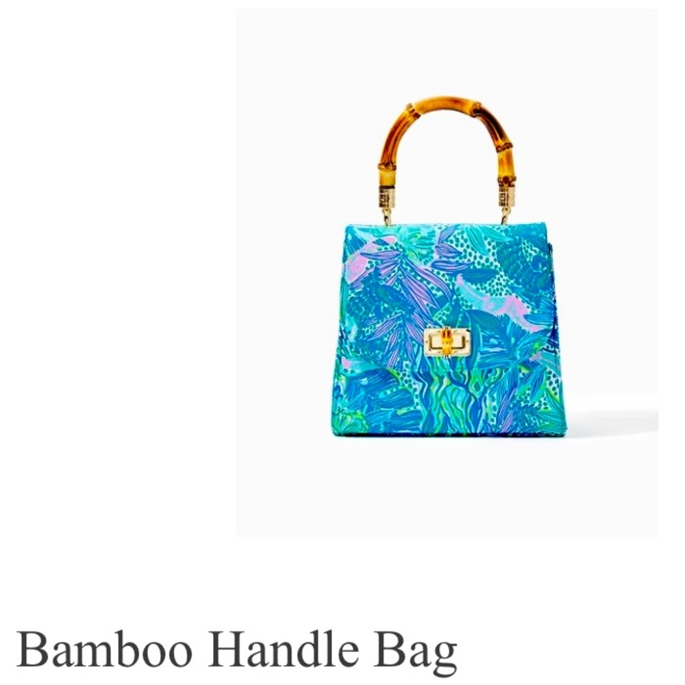 NWT Lilly Pulitzer Bamboo Handle Bag
